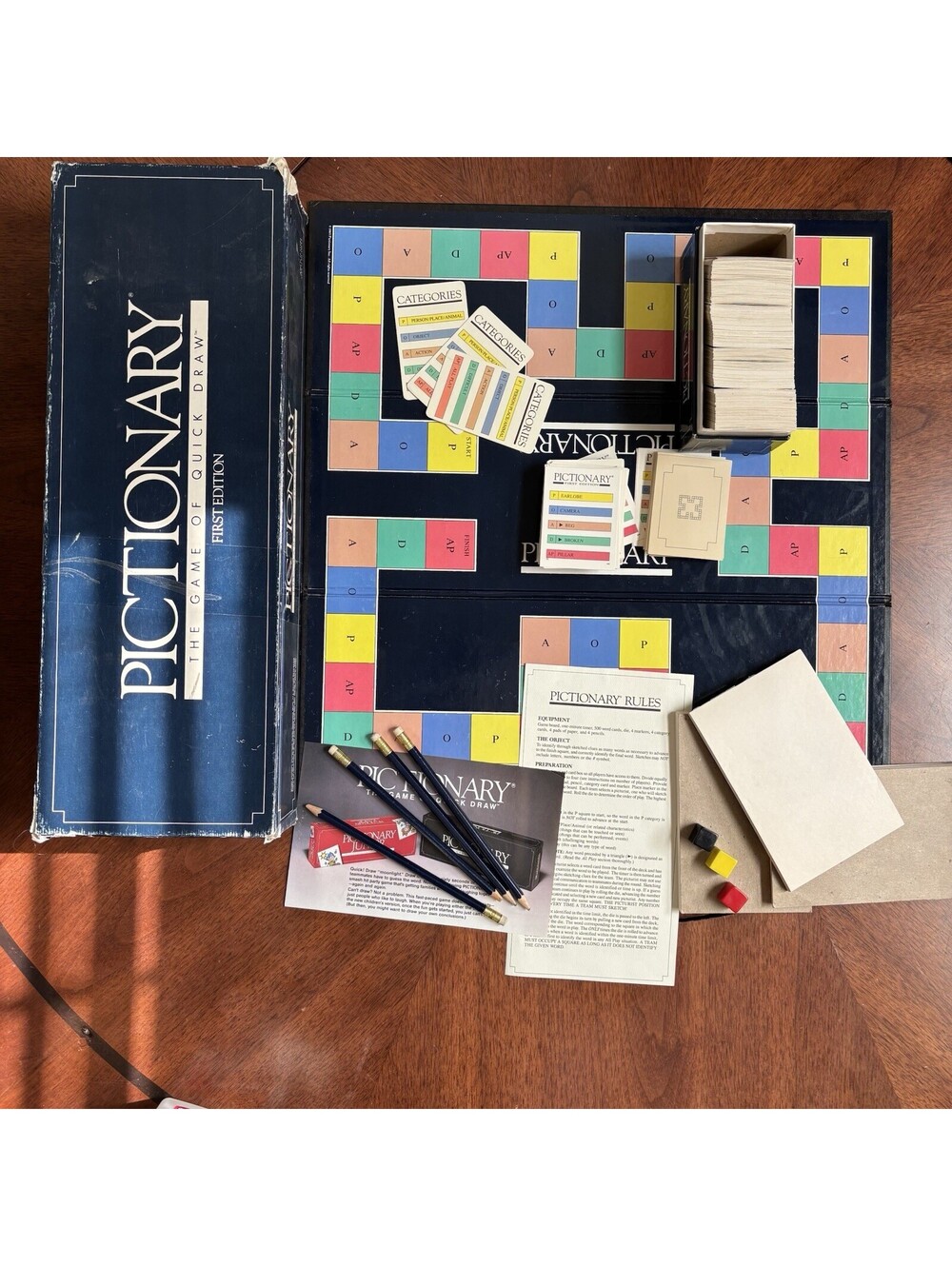 Vintage 1985 Pictionary First Edition No. 100 Drawing Board Game Incomplete